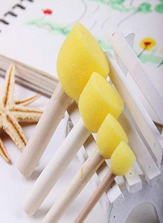 OMAZING KITCHEN مجموعة أدوات الرسم والتلوين من أومازينج كيتشن، تتضمن 4 أحجام من الإسفنج الأصفر بمقابض خشبية وفرشاة إسفنجية، مناسبة لتزيين الأثاث والفنون والحرف اليدوية. مجموعة أدوات رسم يدوية للأطفال. - Image 3